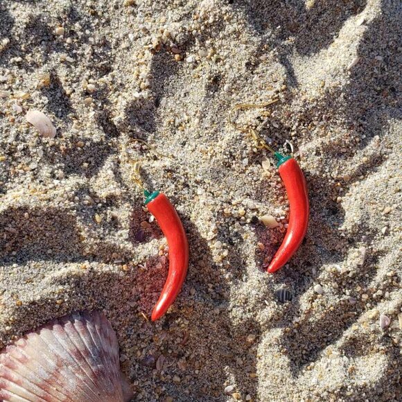 Poblano Chile Earrings - Picture 6 of 6